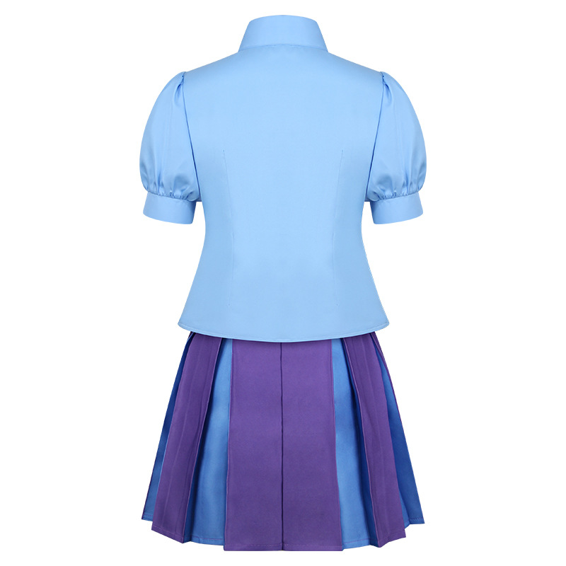 Tenue de Jeu de Rôle Fille Anime, Ensemble Robe Courte et Perruque, Costume de Fille Chevalière Fantastique, Vêtements de Déguisement pour Fête d'Halloween et Spectacle Scénique