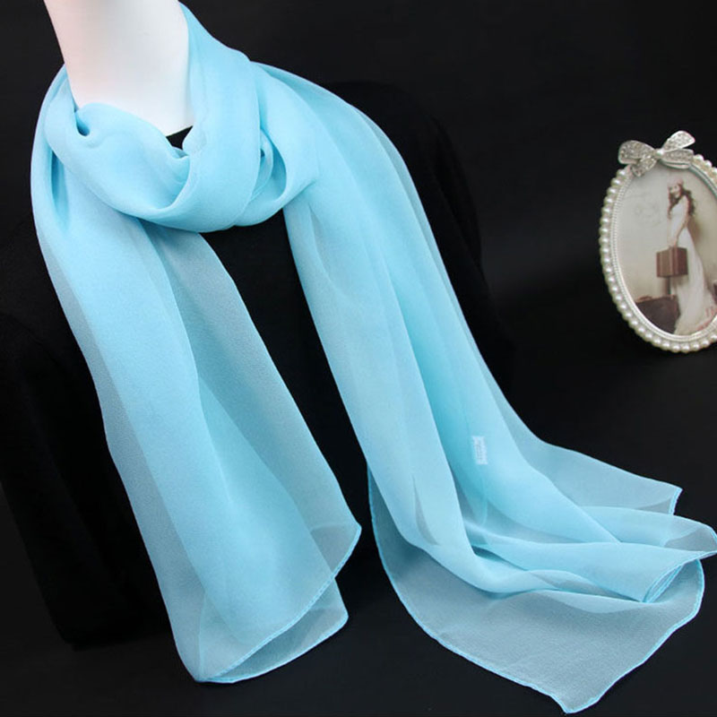 Serviette de plage transparente en mousseline de soie, couleur unie coréenne, longue écharpe d'été légère pour femme, châle de protection solaire V10