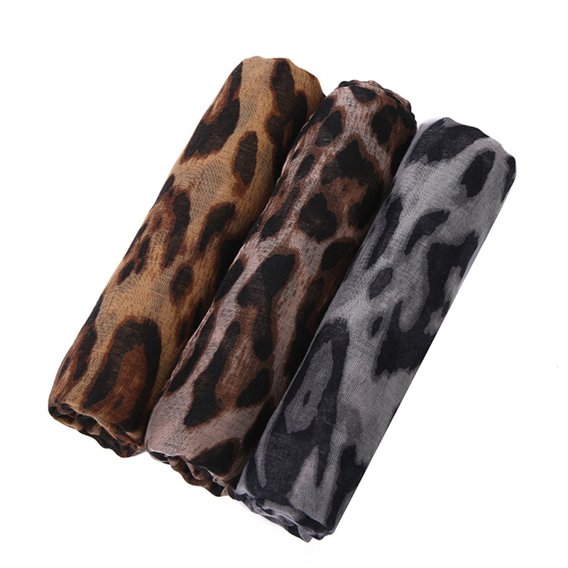 Nouvelle crème solaire Voile mince femmes écharpe été filles classique imprimé léopard foulards doux dame Foulard Viscose femme Wrap châles
