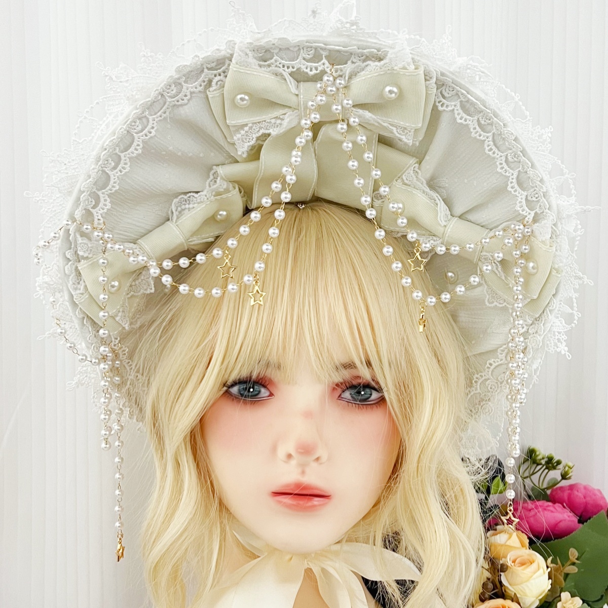 Bonnet victorien pour femme, bonnet rouge, bandeau classique pour fête du thé, fête d'Halloween