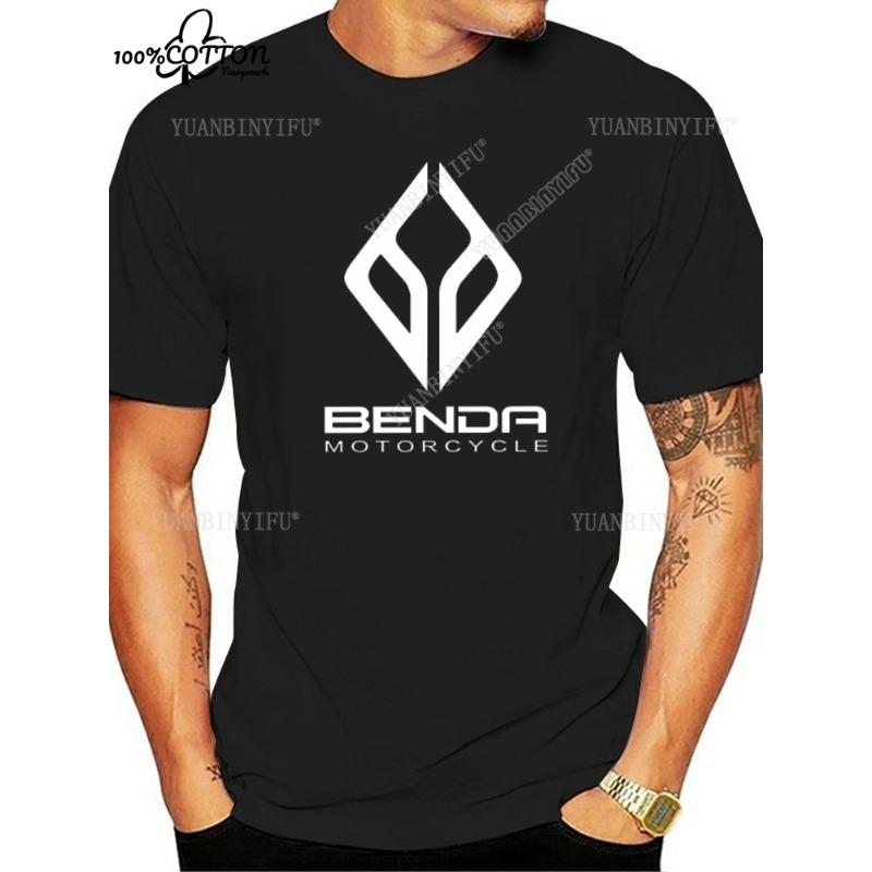 T-shirt imprimé Harajuku Benda Motorcycle, haut 100% coton, chemise unisexe à manches courtes, col rond, mode streetwear ample