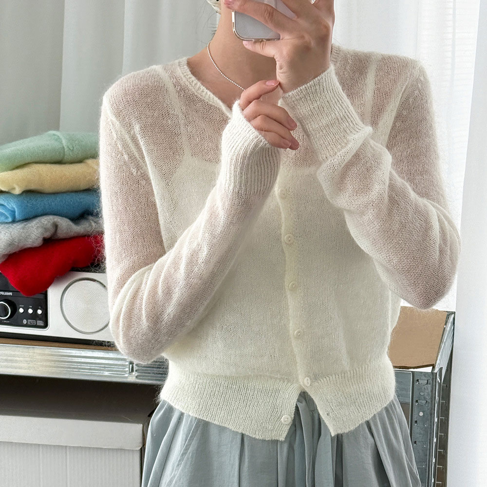 Pull en laine et mohair pour femme 2026, design ajouré, cardigan fin tricoté, vêtements pour femme, pull doux