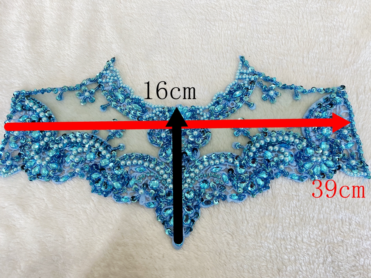 Magnifique ensemble d'appliques en dentelle de diamant robuste, 11 couleurs, différentes couleurs, pour décoration de décolleté de robe arabe musulmane