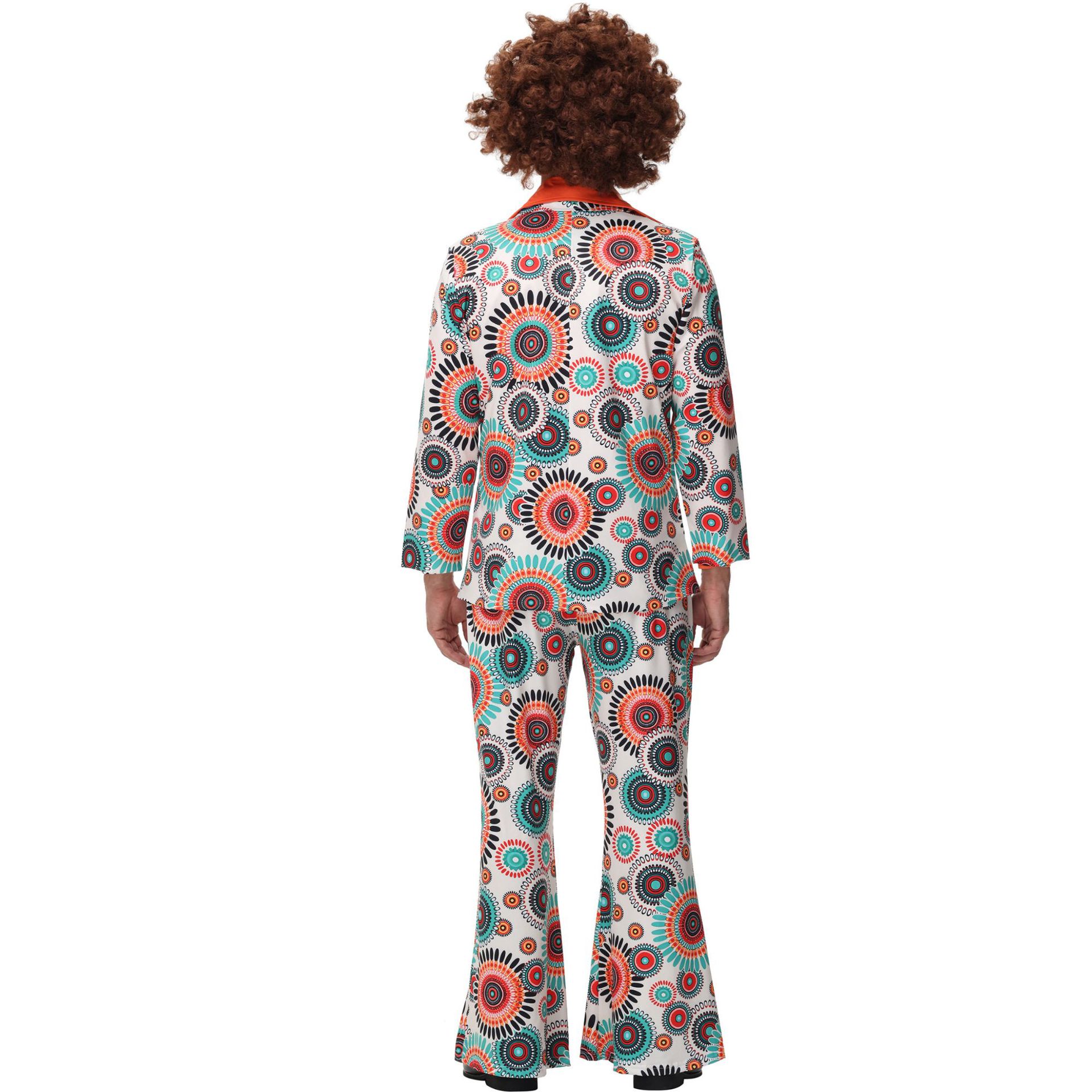 Costume hippie rétro des années 70 et 80 pour hommes et femmes, tenue de fête disco pour couples, déguisement hippie pour adultes, tenue de fête d'Halloween et de carnaval