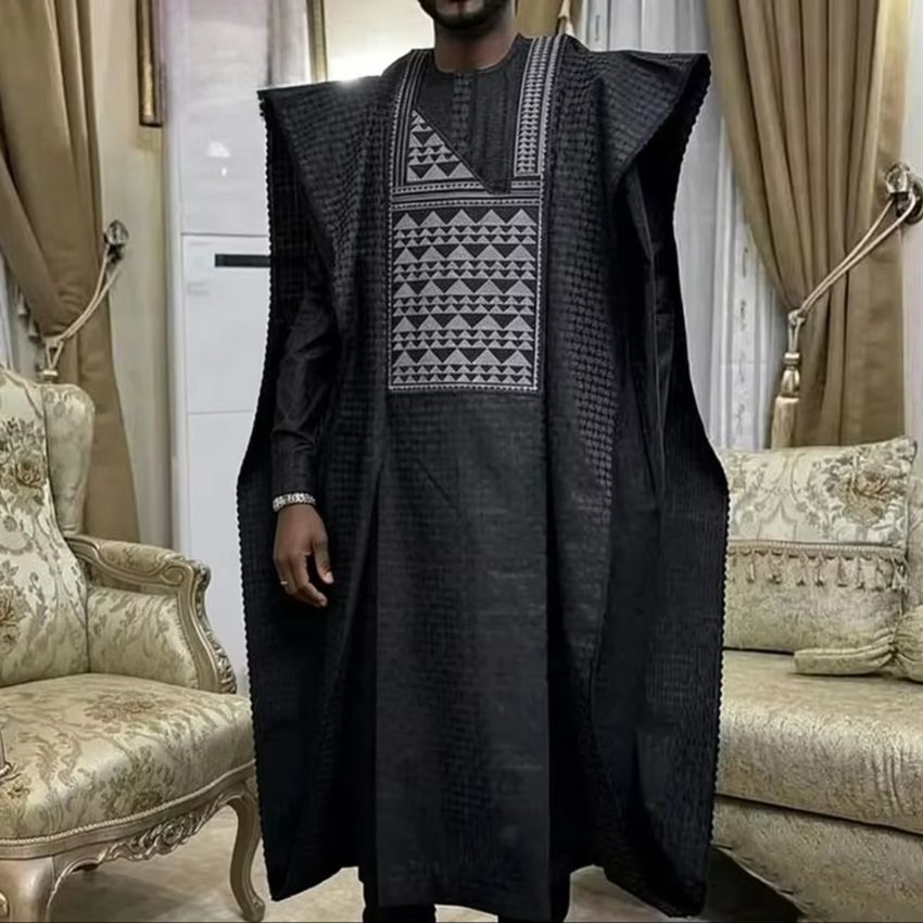 Vêtements africains pour hommes, ensemble Dashiki 3 pièces, hauts et pantalons brodés, costumes Bazin, vêtements de mariage musulman, vêtements de fête