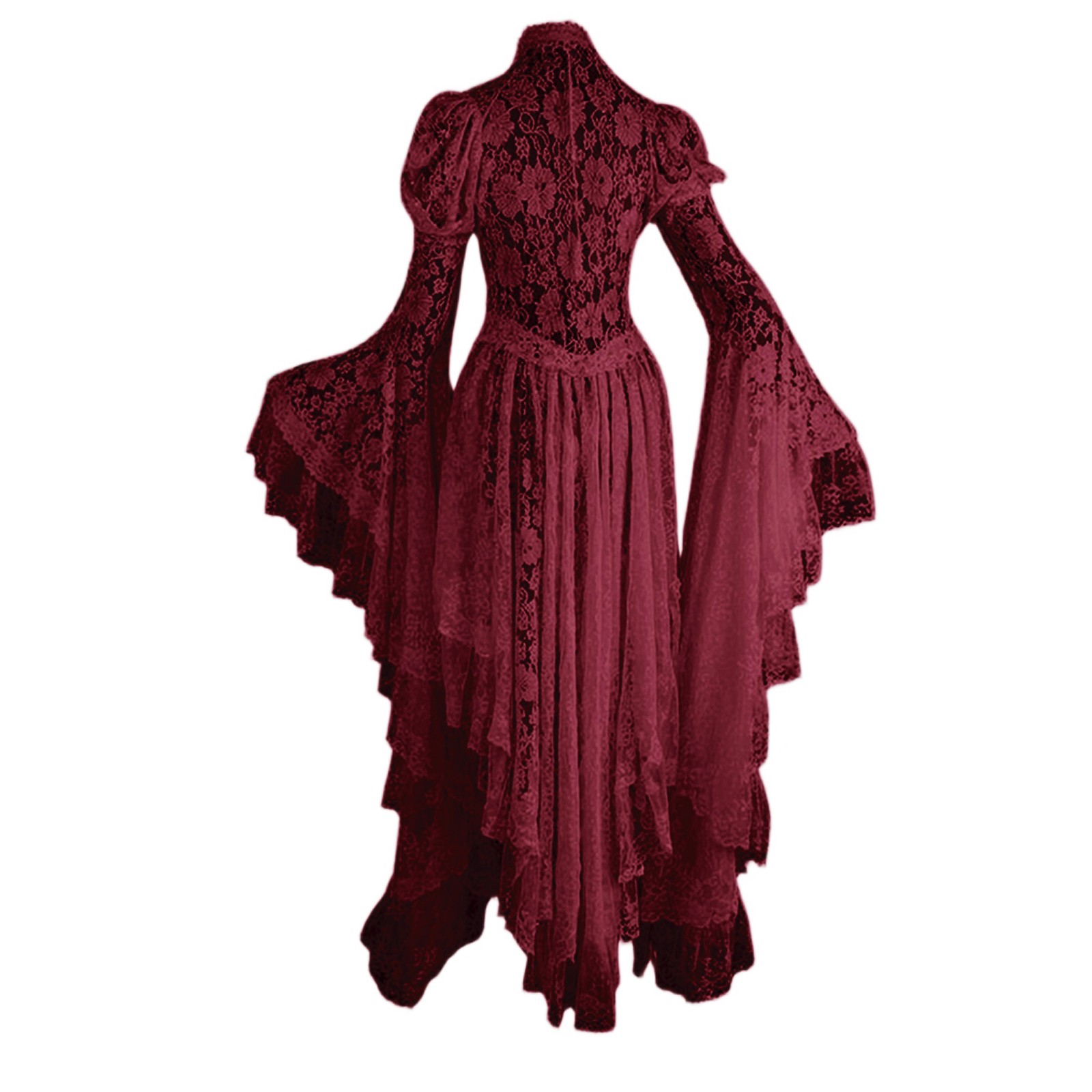 Robe décontractée à manches évasées pour femmes, rétro, cour médiévale, robes de soirée longues irrégulières, Costumes d'halloween