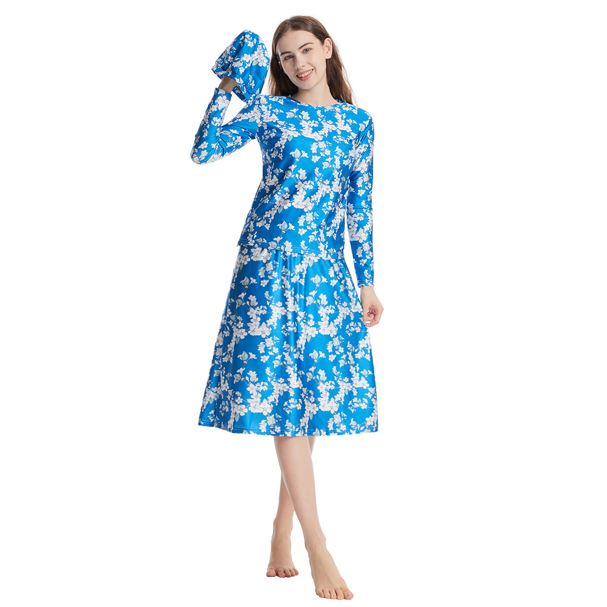 Burkinis islamique musulman pour femmes, maillots de bain élégants, hijab imprimé, chemisier, jupe, dubaï, turquie, tankini arabe, S-3XL, 3 pièces