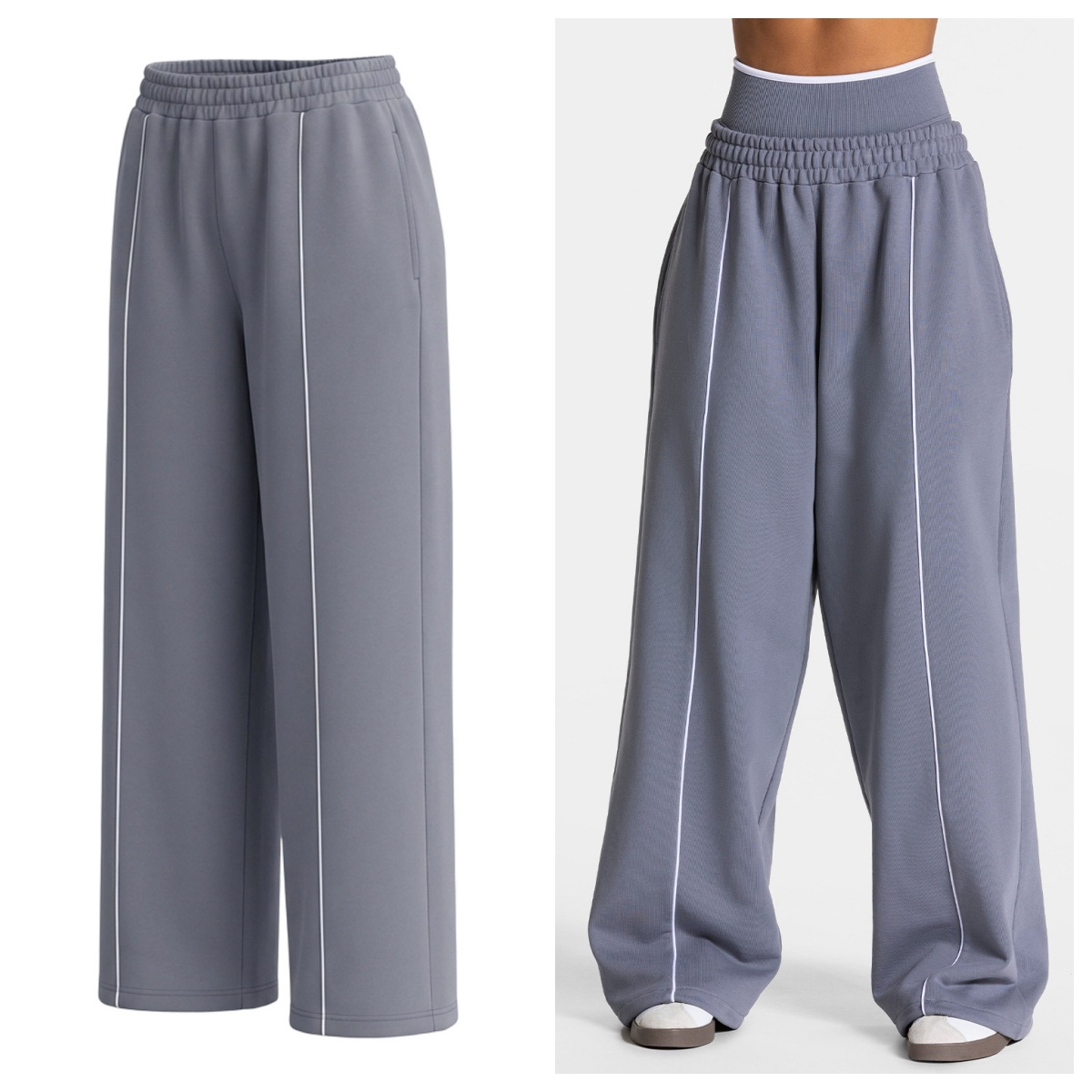 Pantalon de jogging droit pour femme, pantalon de sport tendance, pantalon de course et de yoga, pantalon décontracté à poches, pantalon ample taille basse à jambe large pour femme