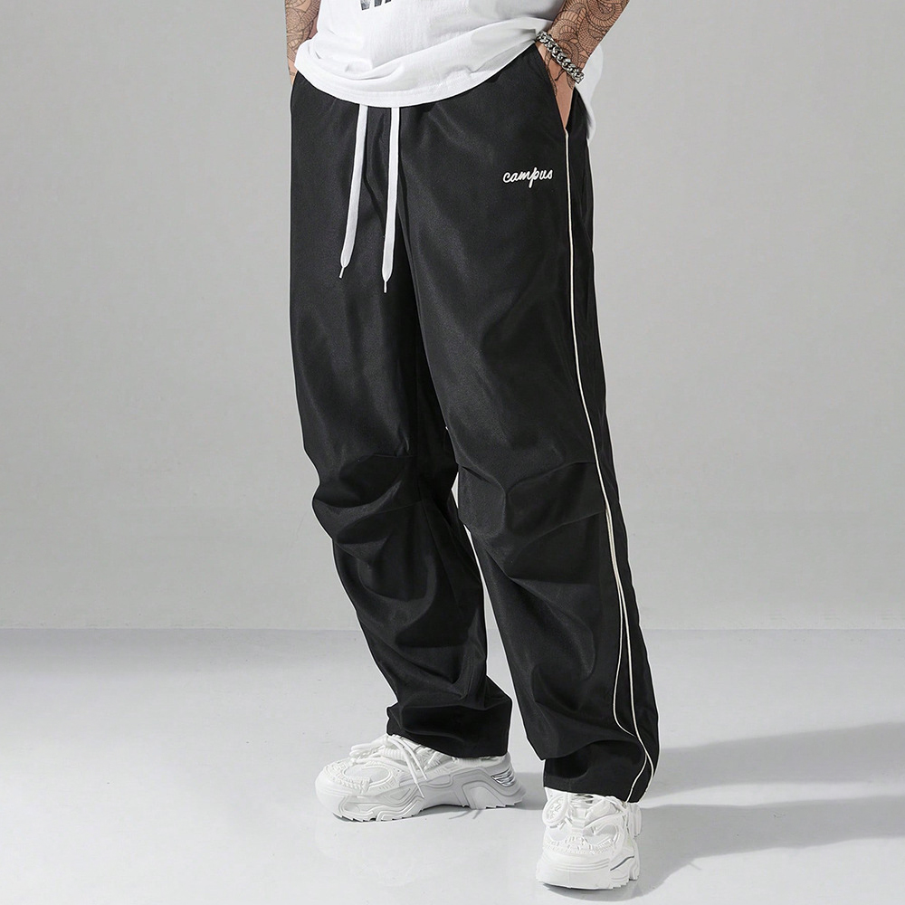 Pantalons de survêtement de fitness pour hommes, pantalons de sport décontractés, pantalons droits à cordon de serrage, pantalons de jogging fins pour le printemps et l'été, pantalons de rue