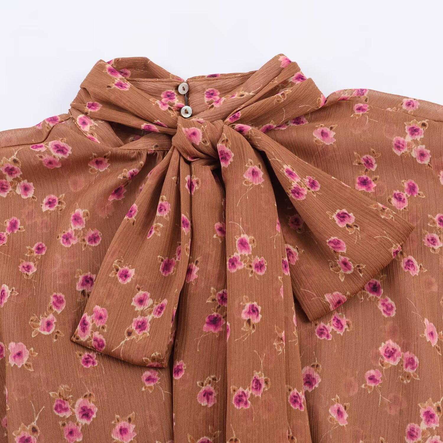 Chemisiers chics à nœuds de style français pour femmes, imprimés floraux, décontractés, à volants, manches longues, chemises tendance pour femmes, printemps été, nouvelle chemise de vacances