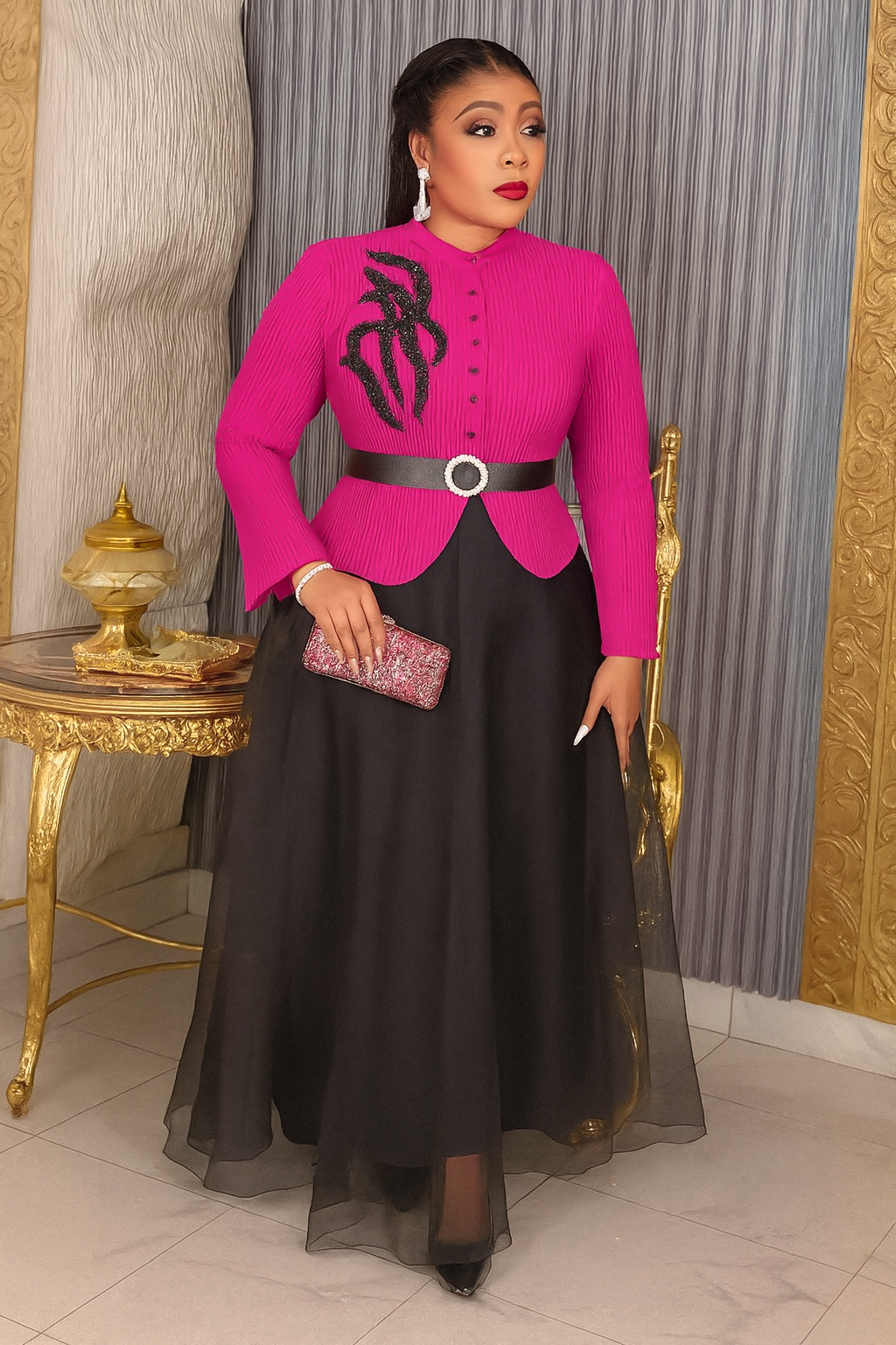 Afican bal grande taille robe plissée pour les femmes formelle élégante soirée de luxe longue robe décontracté femme mode vêtements 2025