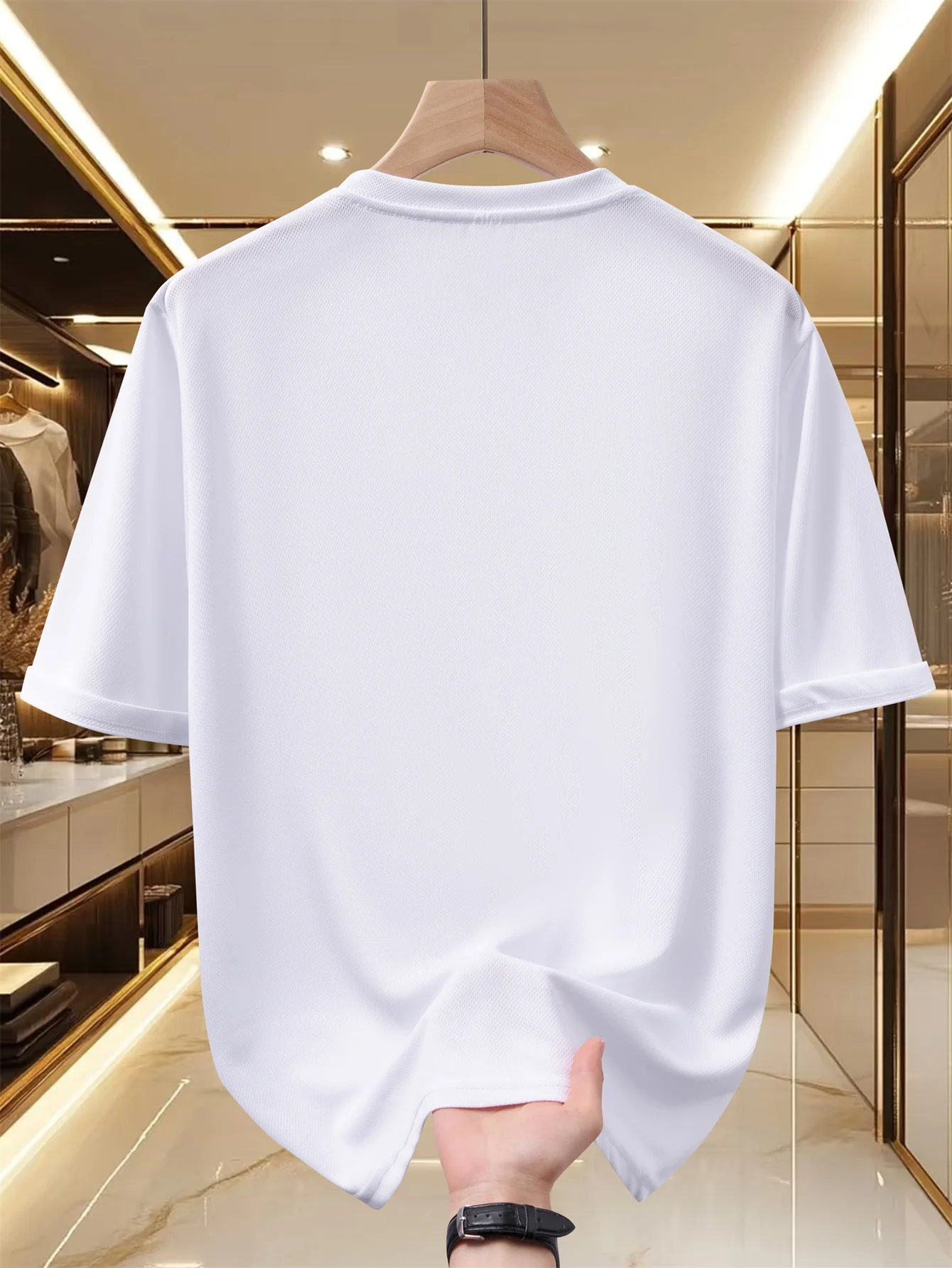 T-shirt pour homme - Haut léger à manches courtes pour l'été - Tendance, élégant, respirant, confortable, polyvalent - Imprimé lettres simple