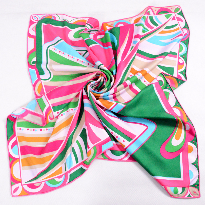 BYSIFA – grand foulard en sergé rose et carré pour femme, accessoires à la mode, collection automne et hiver, 90x90cm
