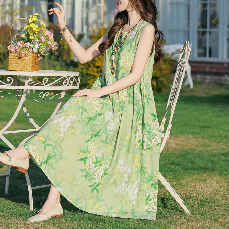 Robe longue d'été grande taille pour femmes, Vintage, ample, décontractée, élégante, sans manches, 2025