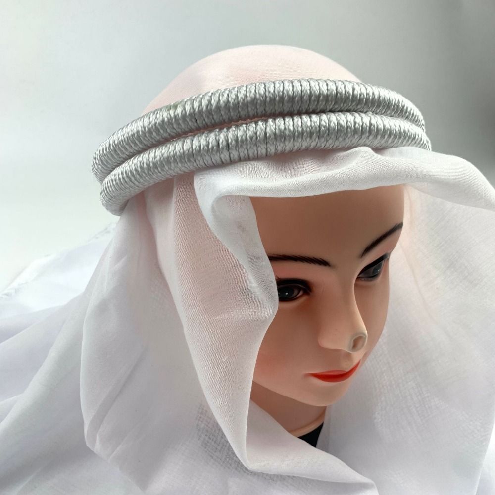 1 pièce Écharpe Shemagh Egal noire pour homme, accessoire de couvre-chef islamique, style saoudien, arabe, Dubaï, musulman, accessoires du désert