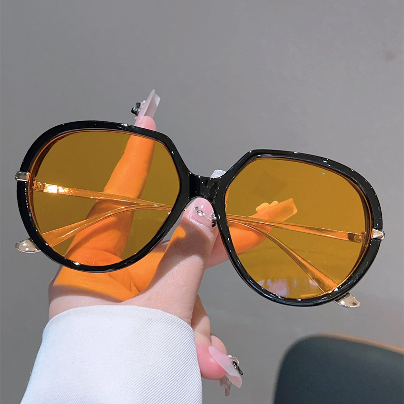 Lunettes de soleil rondes surdimensionnées tendance pour femmes et hommes, marque de luxe, style vintage, lunettes de soleil pour la conduite en extérieur, protection UV400