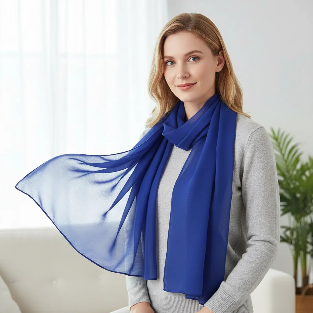 Écharpe en mousseline de soie pour femme, fine, douce, longue, châle et étole respirante, couleur unie, protection solaire pour la plage, hijab