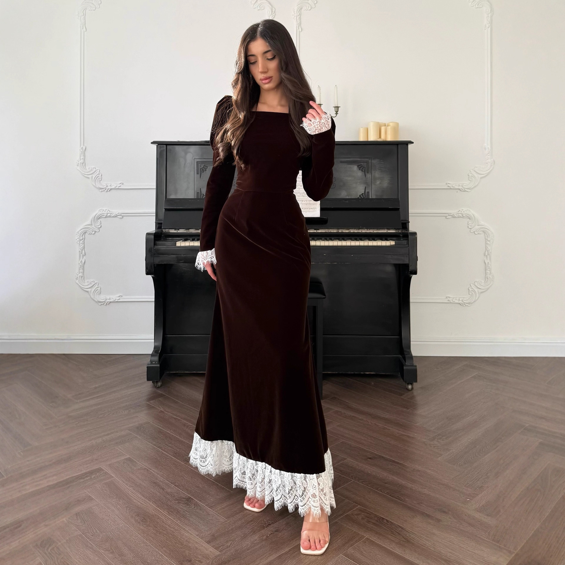 Eid Robe musulmane Abaya femmes robes de soirée Jalabiya dentelle caftan Islam robes Ramadan maroc dubaï Abayas arabe longue Robe