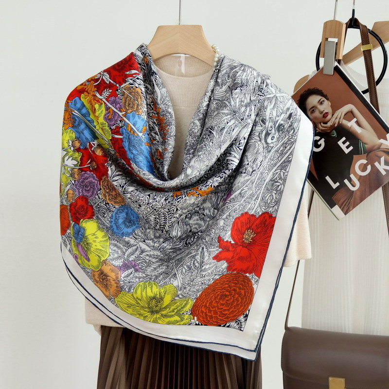 Écharpe de mûrier douce, grand ourlet, châle roulé, ourlets en sergé, foulards de styliste roulés, châles féminins, étole 135cm