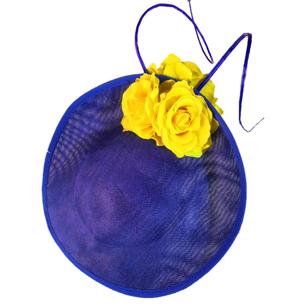 Magnifique robe formelle de mariage Fedora Cap femmes grand Derby casque fleur mode Fasinator chapeau à la main Occasion chapellerie casquette