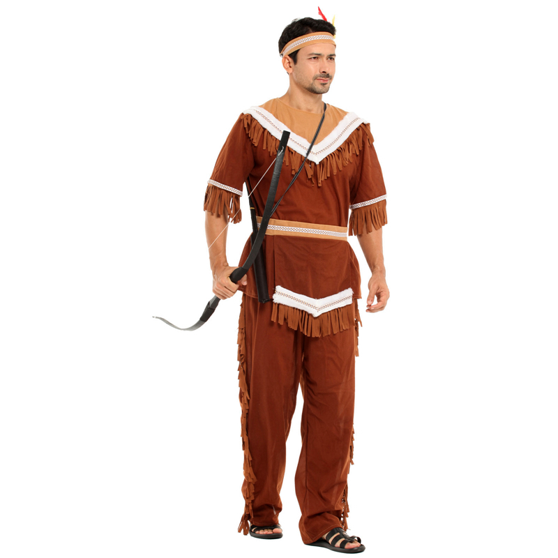 Costume de chef indien natif, chasseur indien, archer, cosplay pour hommes, costumes de Purim, Halloween, adultes