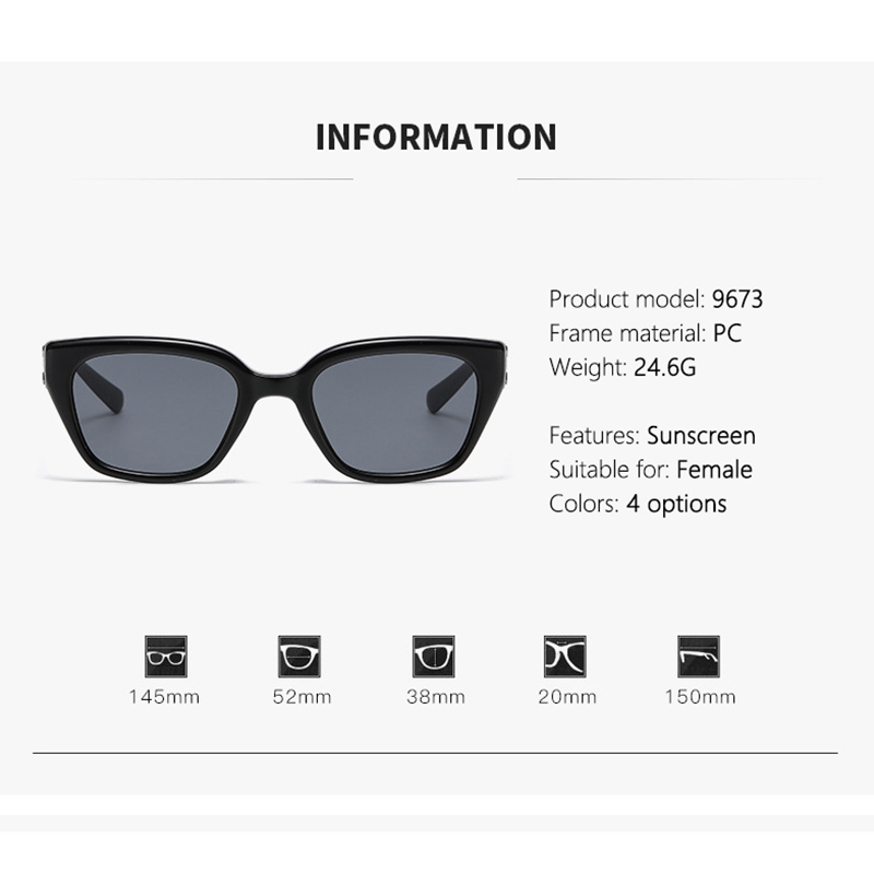 Lunettes de soleil pour femmes avec visage haut de gamme, petites lunettes Anti-uv à grande monture rétro œil de chat 2025, nouvelles lunettes de soleil 9673