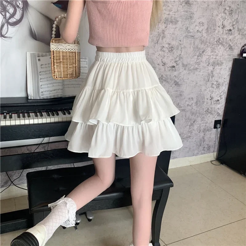 Mini jupe taille haute élégante pour femme, mode coréenne, jupes trapèze pliées, robe de Rhdécontractée pour femme, été, nouveau, Y2K