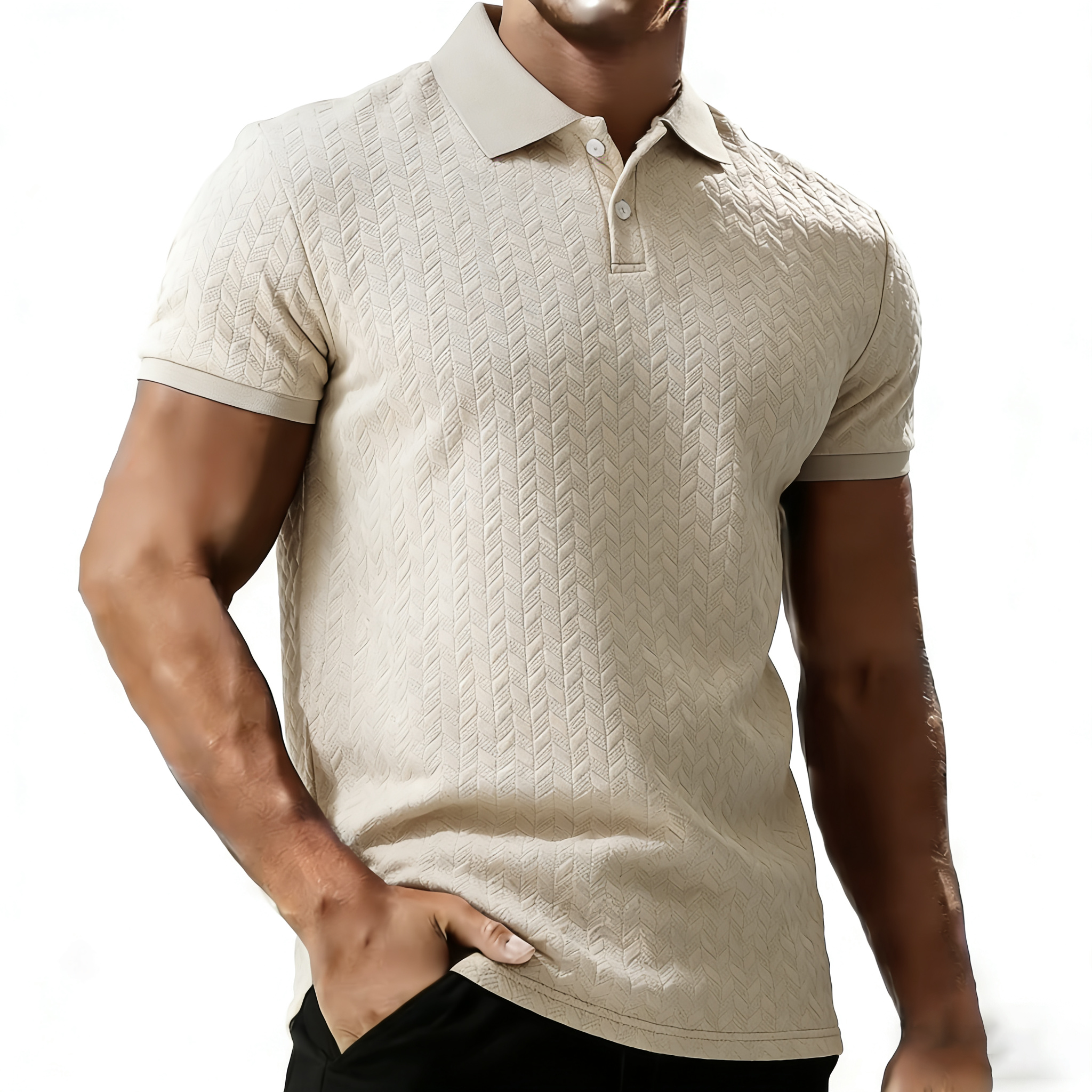 T-shirt décontracté pour homme, manches courtes, vêtements masculins d'été, hauts de qualité supérieure, tee-shirt noir et blanc, polo, t-shirt tendance pour homme