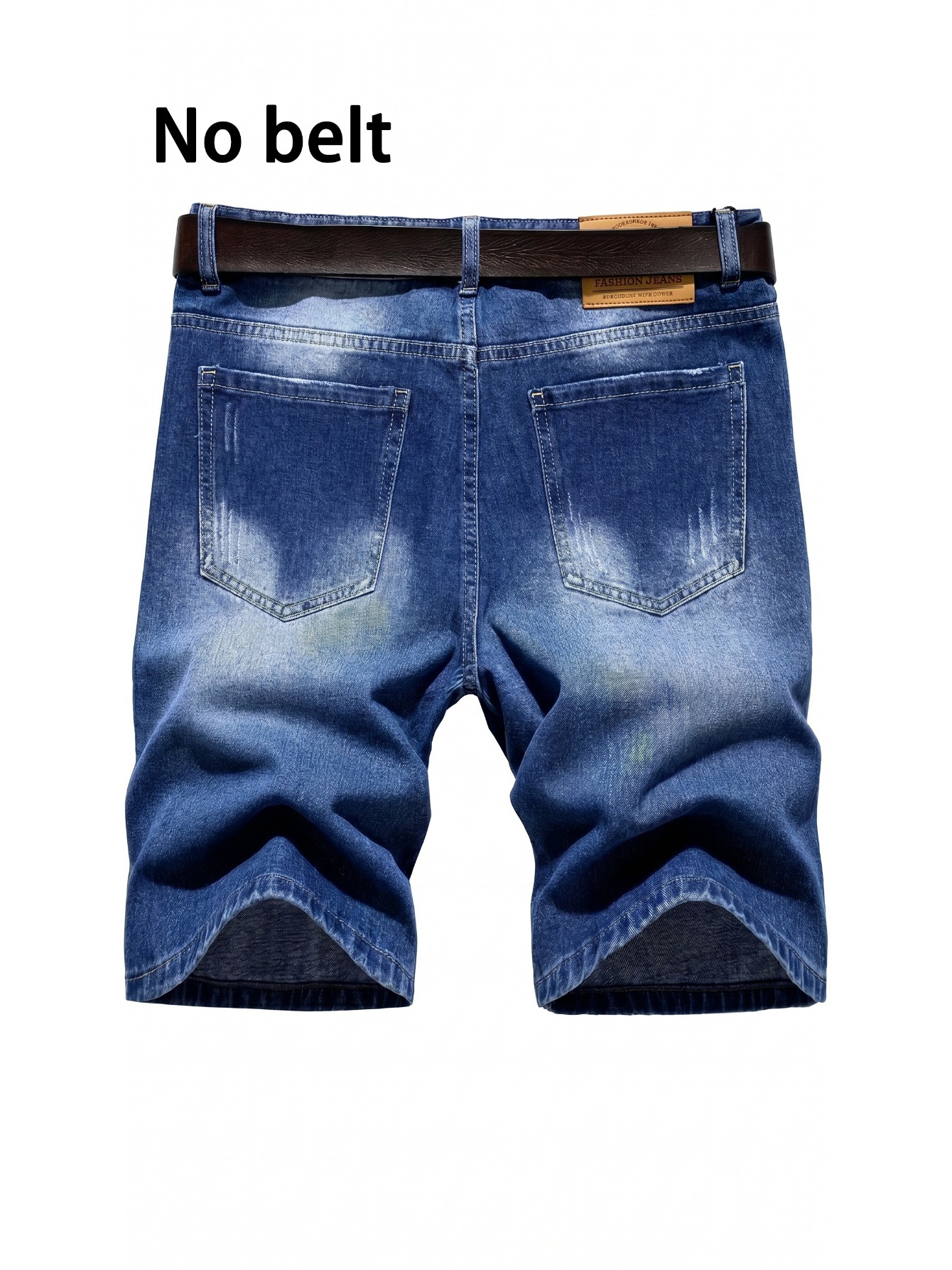 Shorts en jean déchirés pour hommes, bleu vintage délavé, tendance et rafraîchissant, longueur cinq pouces, pour le printemps et l'été