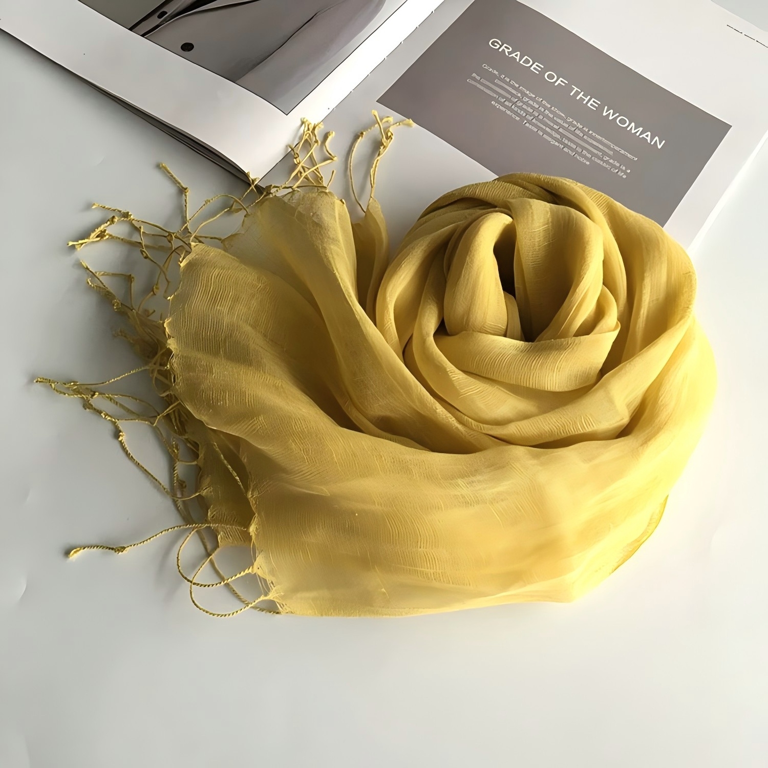 Écharpe en lin de couleur unie pour femmes, turban, hijab