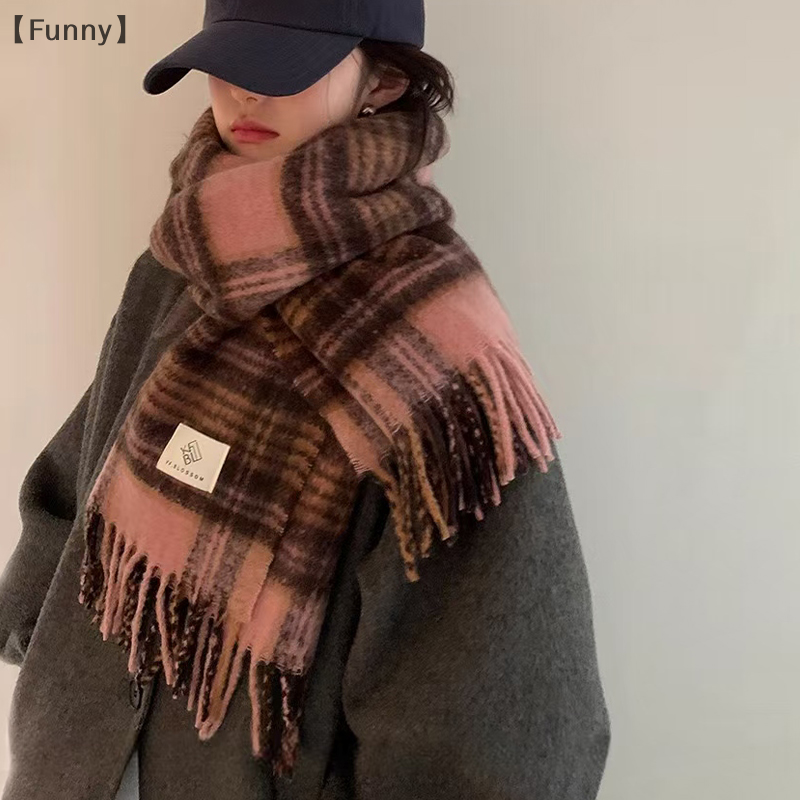 maveraFunny AanAutumn et hiver nouveau Couple écharpe femmes chaud épais châle rétro paresseux Style Plaid cou écharpe