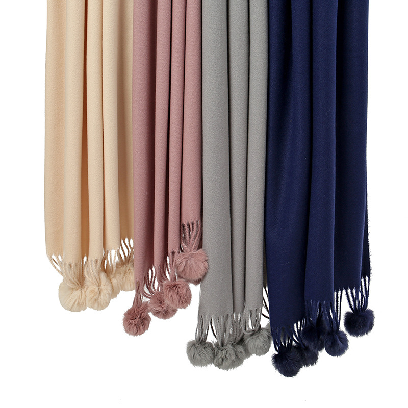 Écharpe chaude en Imitation cachemire pour femme, châle de luxe à franges solides, Pashmina épais, couverture enveloppante, Hijab, nouvelle collection hiver