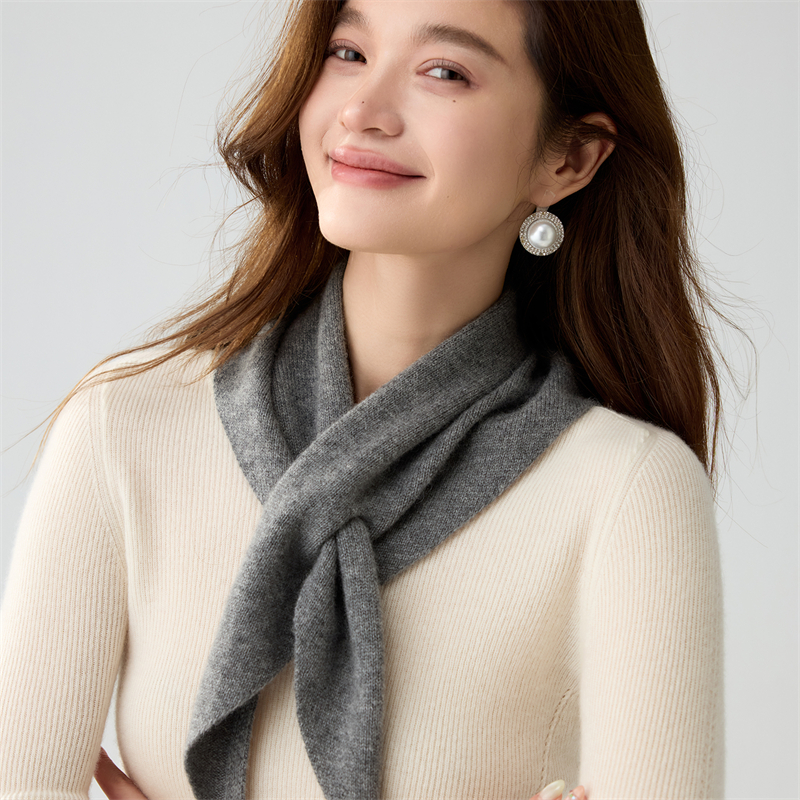 Écharpe 100% cachemire pour femmes, automne-hiver, polyvalente, chaude, douce pour la peau, écharpe triangulaire tricotée tendance pour filles, 6 couleurs