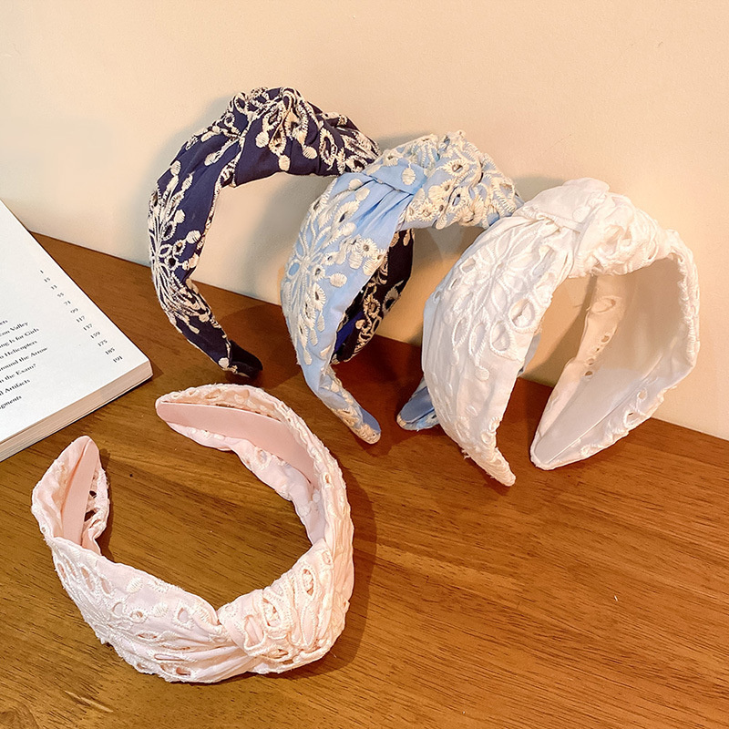 Serre-têtes larges en tissu brodé pour femmes et filles, accessoires de mode pour cheveux, bandeaux et cerceaux à cheveux