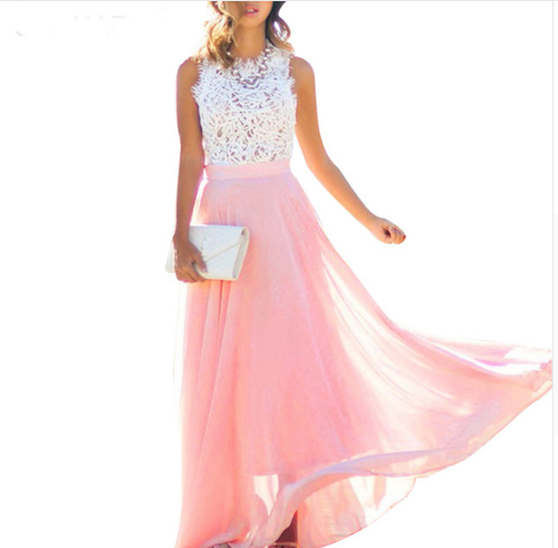 Robe en mousseline de soie avec coutures en dentelle, surlongueur, robe formelle, livraison directe