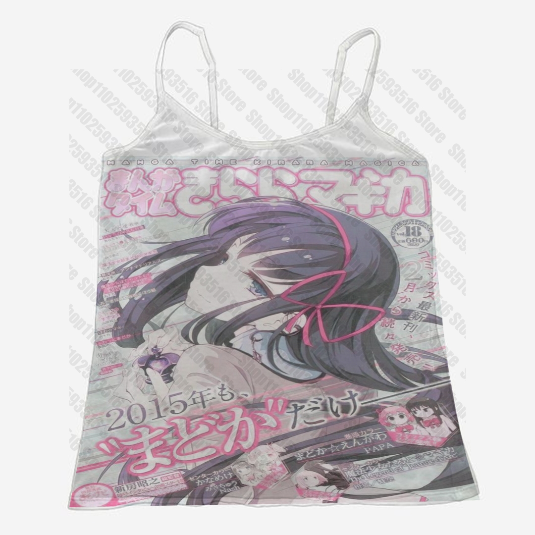 Anime femme vêtements 90s vêtements Vintage culture hauts Sexy haut femmes Coquette 2000s Y2k hauts avec bretelles réservoirs et Camis Emo