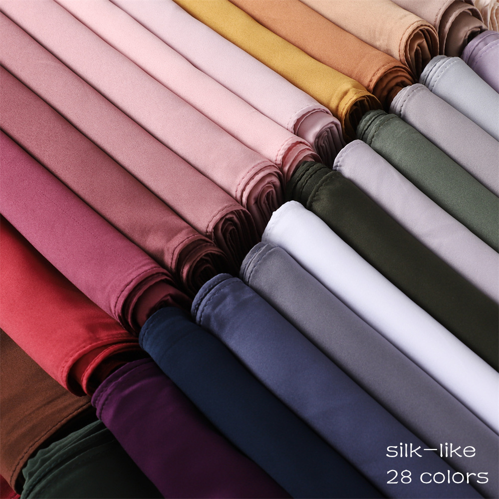 Écharpe Hijab en satin pour femmes musulmanes, châles et enveloppes islamiques de luxe, écharpes longues pour femmes, écharpe de sauna, hijab Premium, 256