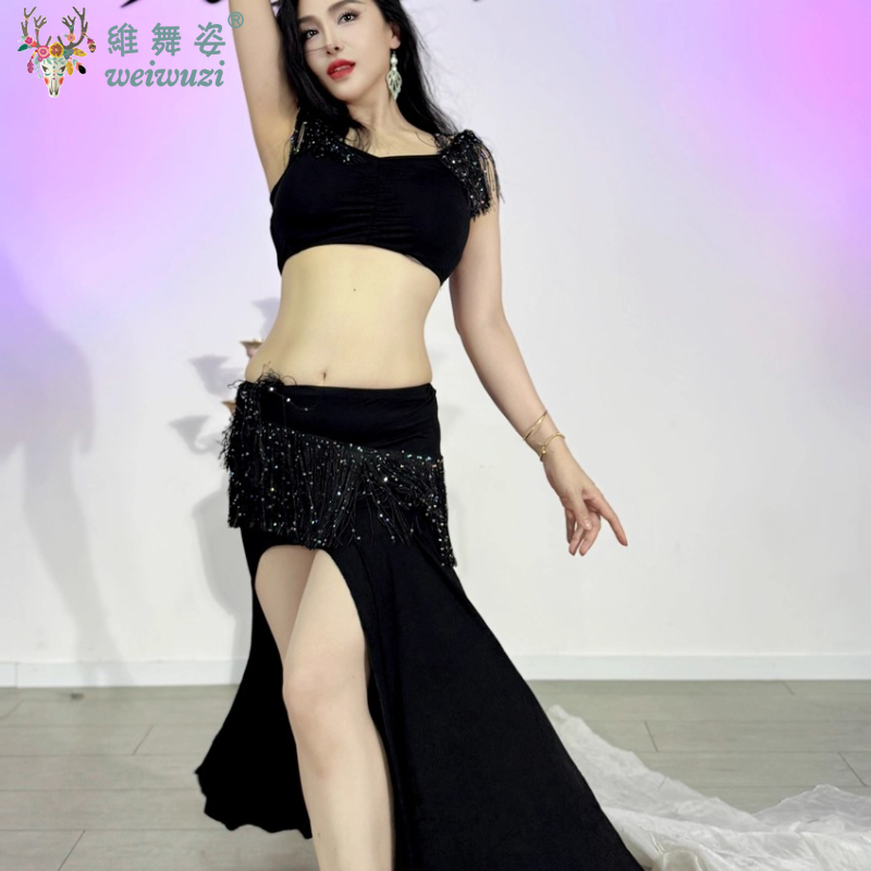 Ensemble de Costumes de danse du ventre, tenue, jupe et haut, ensemble de 2 pièces pour femmes adultes, vêtements de travail pour pratique de Performance sur scène