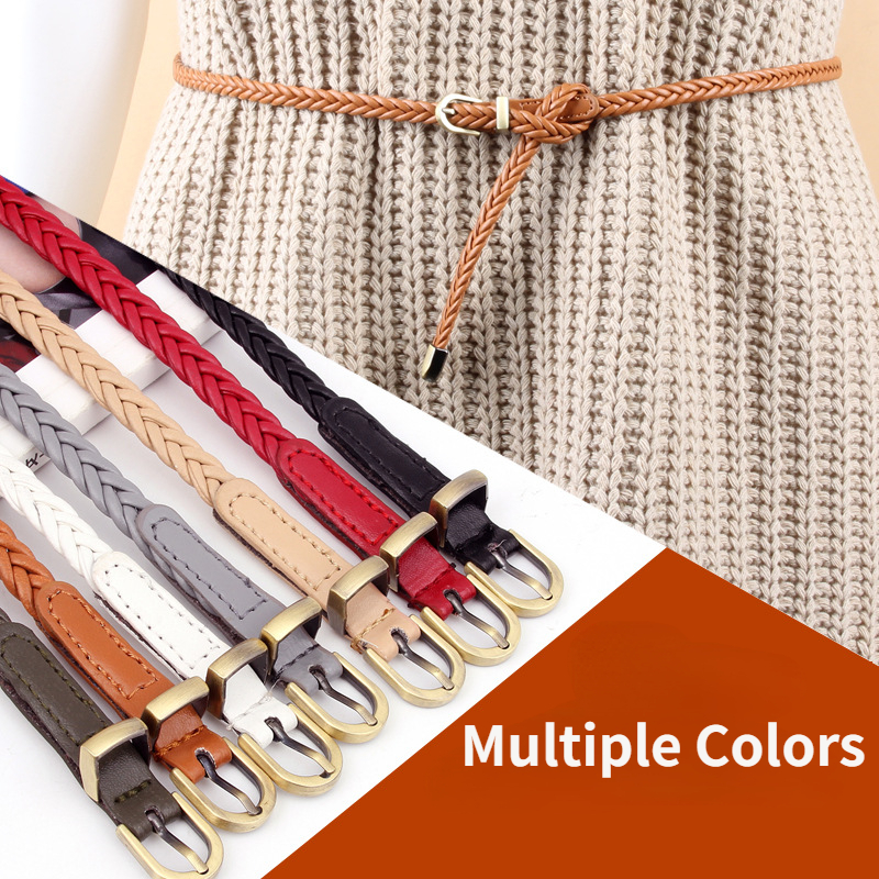 Ceinture fine rétro décontractée pour femme, ceinture décorative pour robe, chemise, vêtements, ULà la taille, environnement strucillac sans poinçonnage