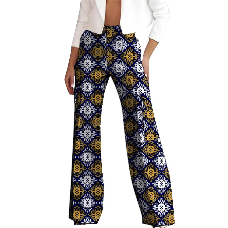 Pantalon Cargo pour femmes, Design Original, Couture africaine, sur mesure, taille haute, imprimé Ankara, bas à cloche