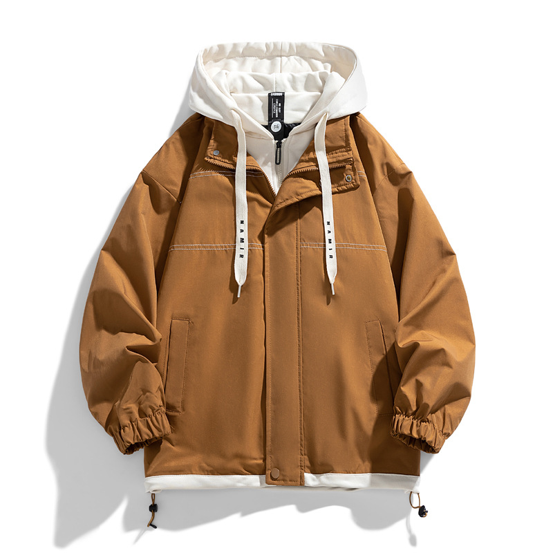 Veste à capuche fine pour hommes, nouvelle collection automne et hiver, couleur populaire assortie, uniforme de Baseball haut de gamme, décontracté à capuche