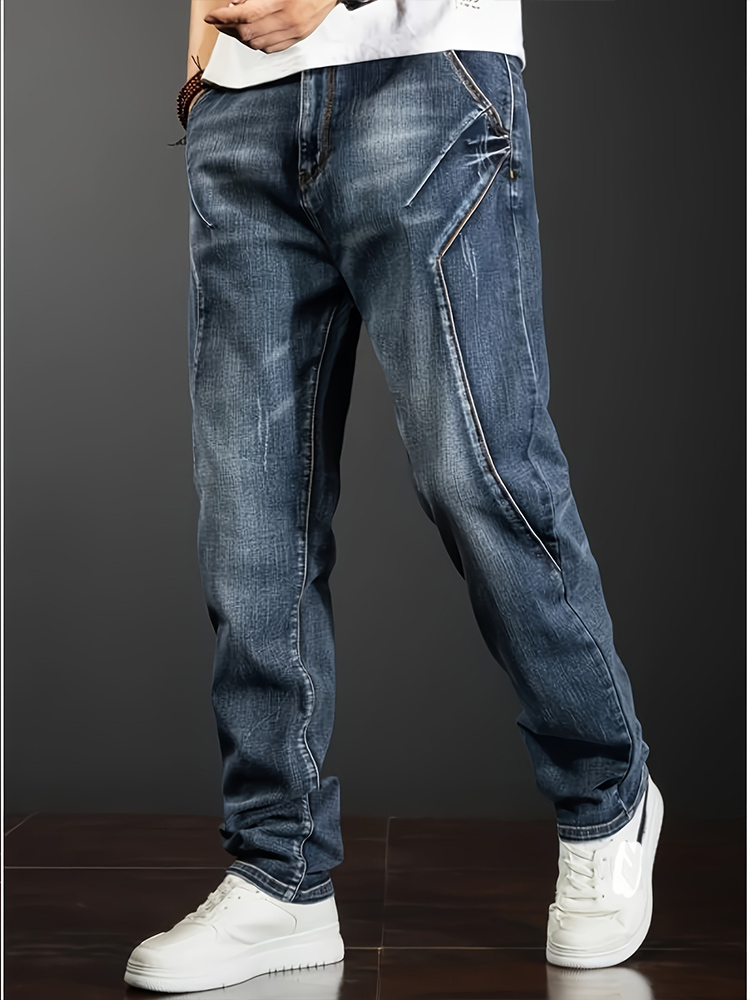 Jean extensible à jambes droites pour hommes, pantalons décontractés avec Design de personnalité, coupe confortable, Style moderne, nouvelle collection
