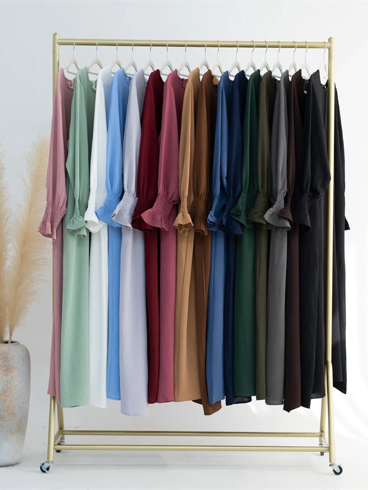 Eid Jersey solide modeste sous Abaya dubaï 2024 Palestine femmes vêtements islamiques caftan musulman robes intérieures Robe Femme Musulmane