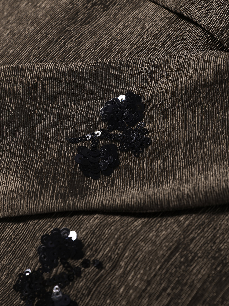 Ensemble pantalon brodé de sequins pour femme, haut sans manches à col licou et lacets, pantalon large, décontracté et élégant, collection été 2026