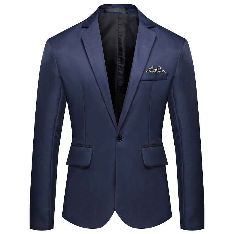 Hommes formel Style d'affaires coupe ajustée simple bouton costume veste couleur unie revers Satin marié mariage Banquet hommes costume manteau
