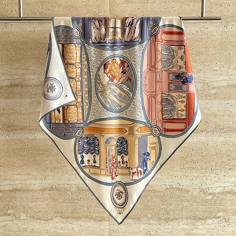 2025 mode imprimé 100% foulard en soie foulard cravate 88x88CM