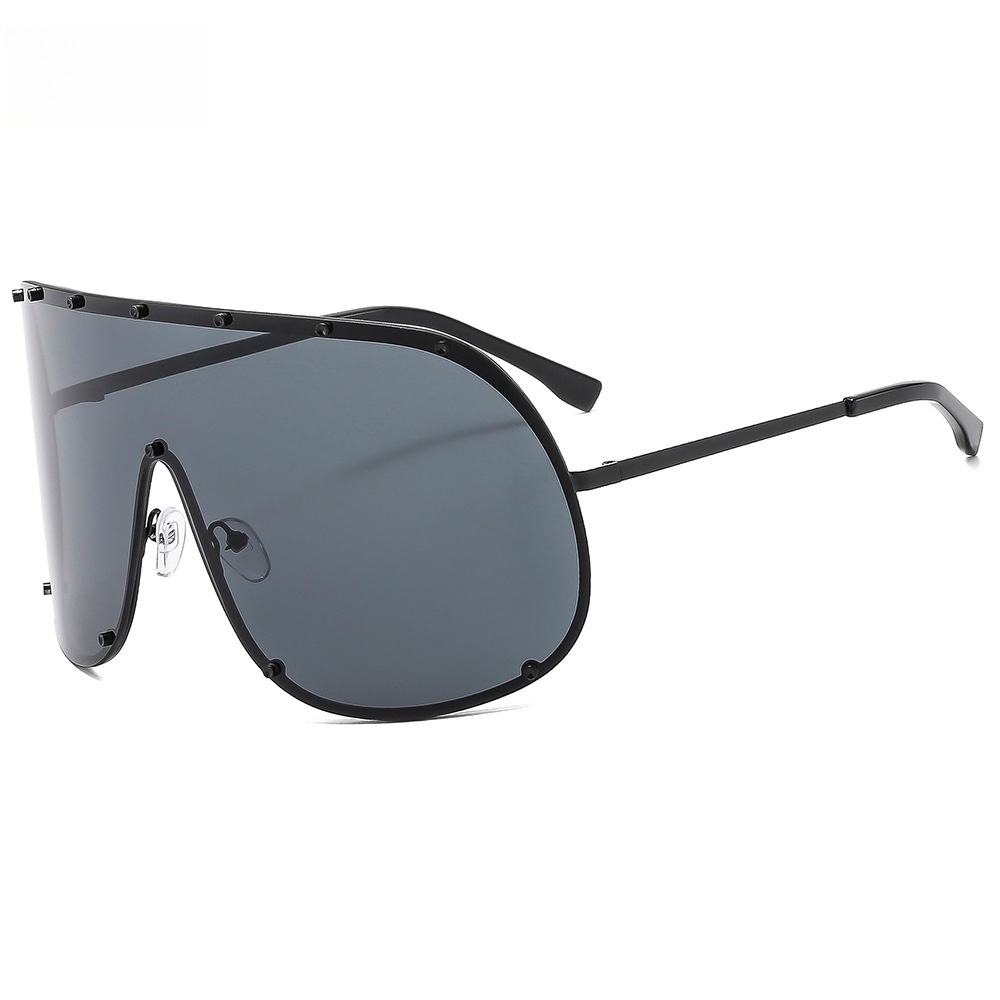 Lunettes de soleil de luxe surdimensionnées pour femmes et hommes, monture de lentille monobloc moderne, haute qualité, nuances UV400