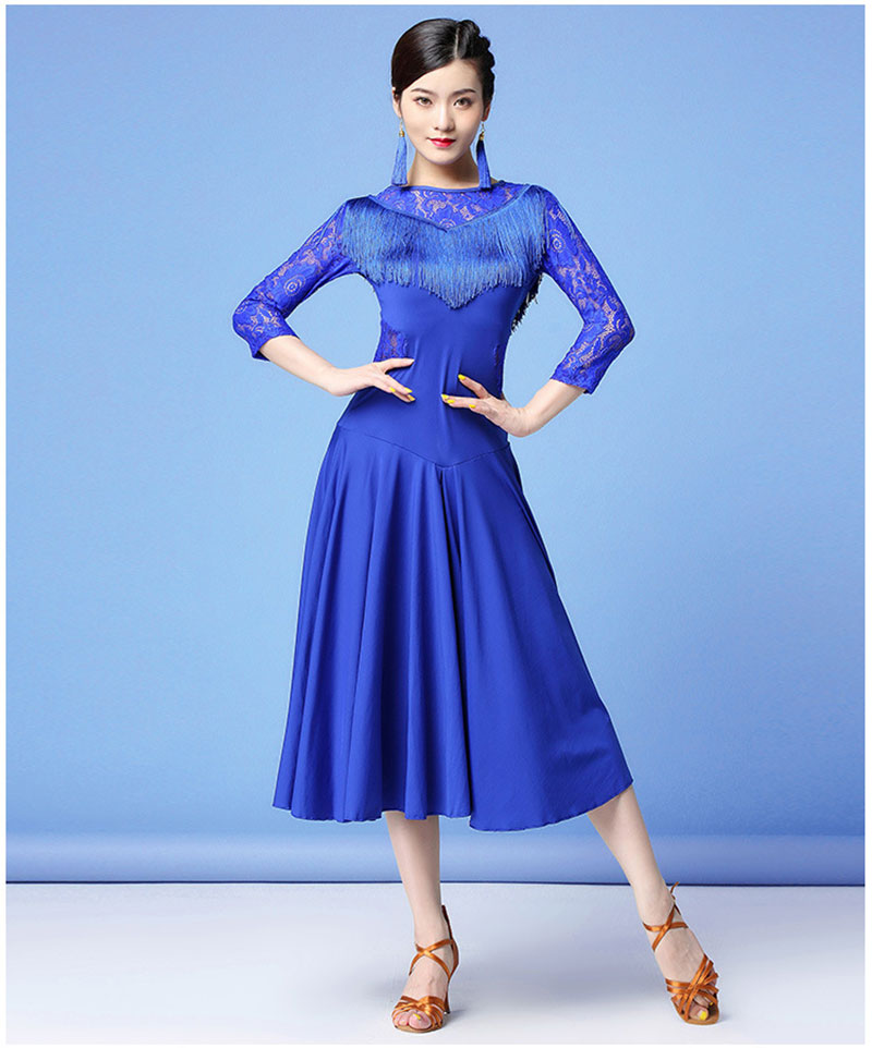 Robe de danse latine pour femmes, olympiques de danse de salon de valse, longue dentelle, vêtements de phtaline latine, costume de fête moderne, Cha Cha