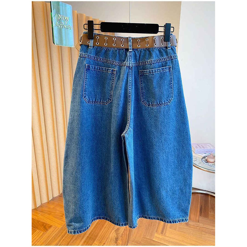 Jean bleu tendance pour femme, pantalon en denim, nouvelle collection été 2026, coupe ample, jambe droite, pantalon large, pantalon 7/8, loisirs féminins