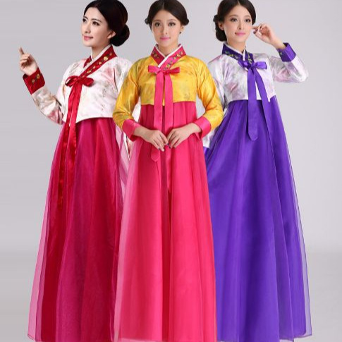 Hanbok traditionnel pour femmes, Costume coréen, vêtements de cour de spectacle de palais minoritaire, robe de danse pour fête de mariage, nouvel an, fleur